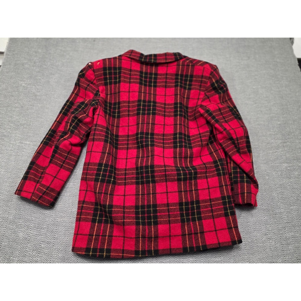 Vintage Donnybrook Red Black Plaid Blazer Jacket 11/12 Ukraine 90s Grunge Punk - Picture 9 of 9